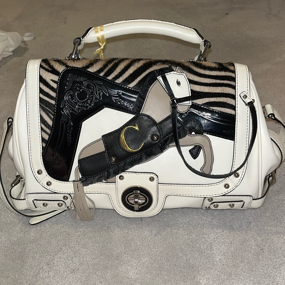 HIGH QUALITY REAL LEATHER LAPALETTE CUPCAKE ZEBRA BAG